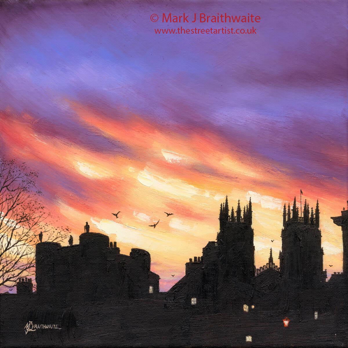CS3: Purple Haze, York Minster and Bootham Bar. City Shadows Series.  Print (size options) Available