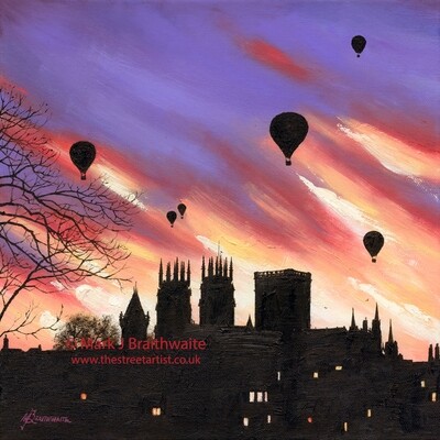 CS8: Purple Haze, York Minster from the City Walls with Balloons. City Shadows Series.  Print (size options) Available