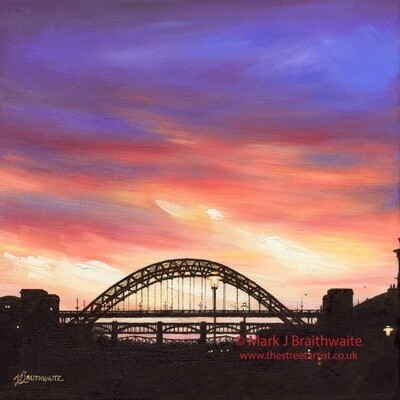 CS4: Purple Haze, Newcastle Tyne Bridge. City Shadows Series.  Print (size options) &amp; ORIGINAL Available
