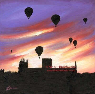 CS7: Purple Haze, York Minster View with Balloons. City Shadows Series.  Print (size options) &amp; ORIGINAL Available