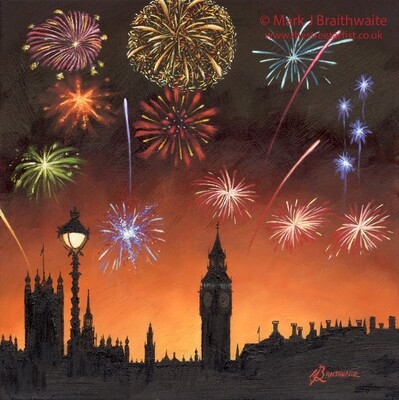 CS26: Cinder Toffee Skies. Westminster Embankment, London.  Print (size options) &amp; ORIGINAL Available