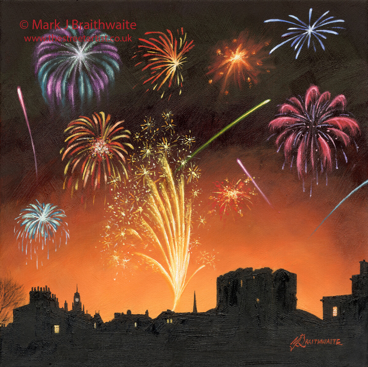 CS27: Cinder Toffee Skies. Clifford&#39;s Tower Skyline, York.  Print (size options) &amp; ORIGINAL Available