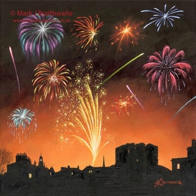 CS27: Cinder Toffee Skies. Clifford&#39;s Tower Skyline, York.  Print (size options) &amp; ORIGINAL Available
