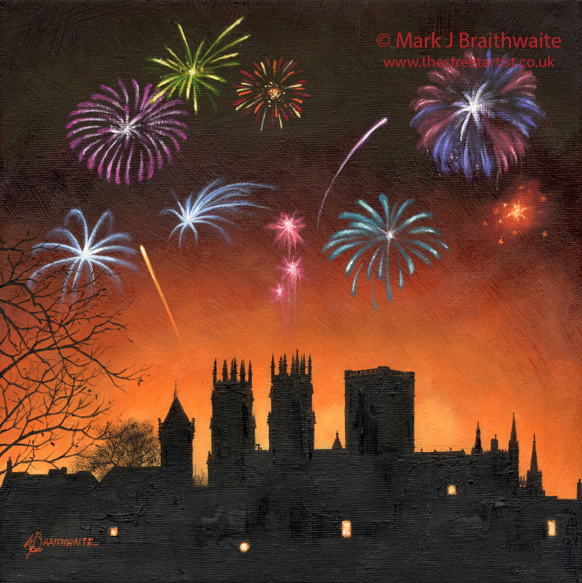 CS25: Cinder Toffee Skies. York Minster form the City Walls, York.  Print (size options) &amp; ORIGINAL Available