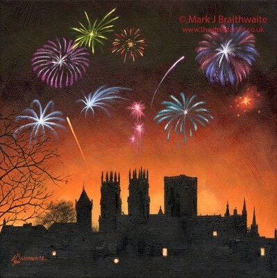 CS25: Cinder Toffee Skies. York Minster form the City Walls, York.  Print (size options) &amp; ORIGINAL Available