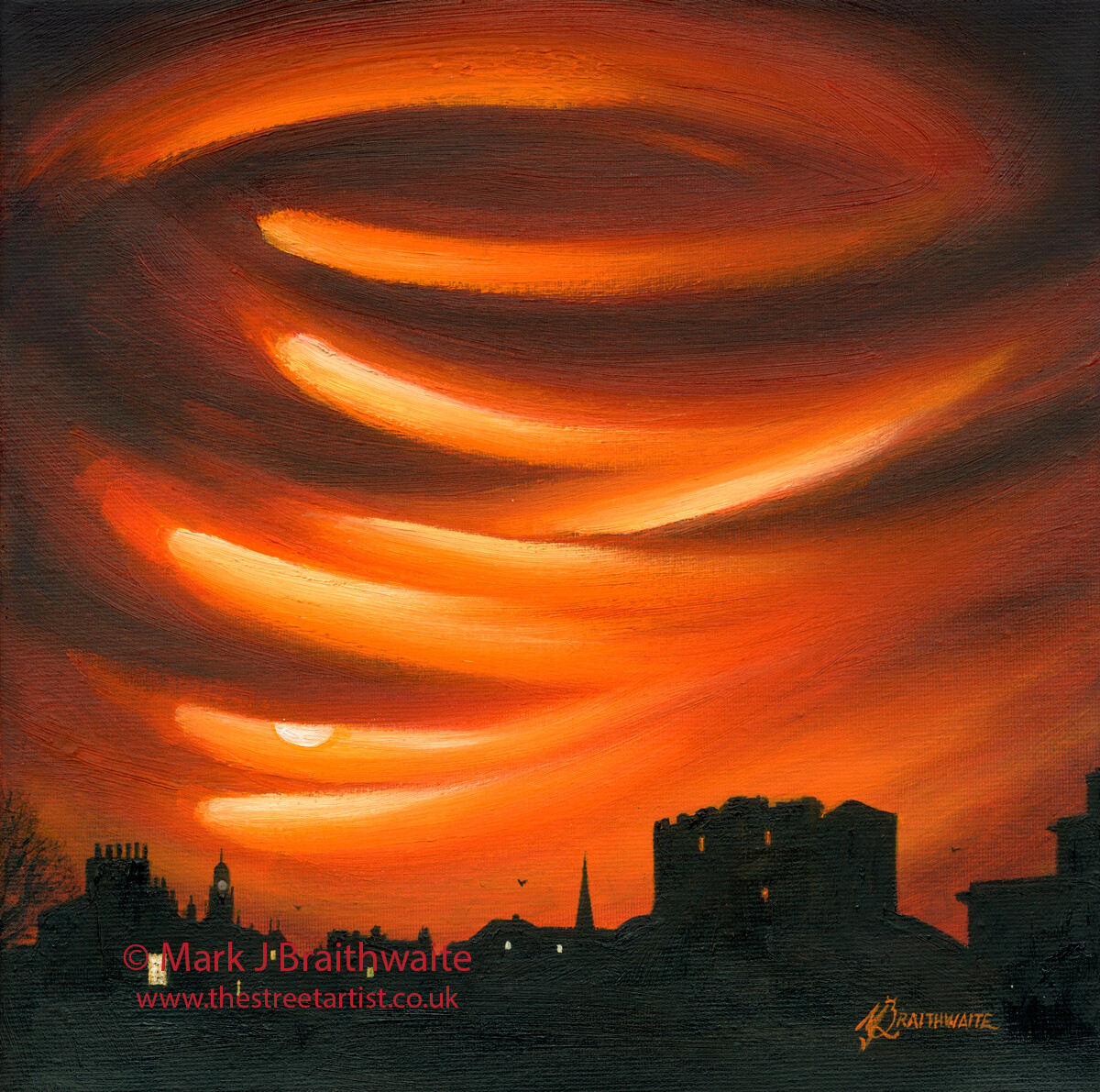 CS30: Sanguine Skies. Clifford&#39;s Tower Skyline, York.  Print (size options) &amp; ORIGINAL Available