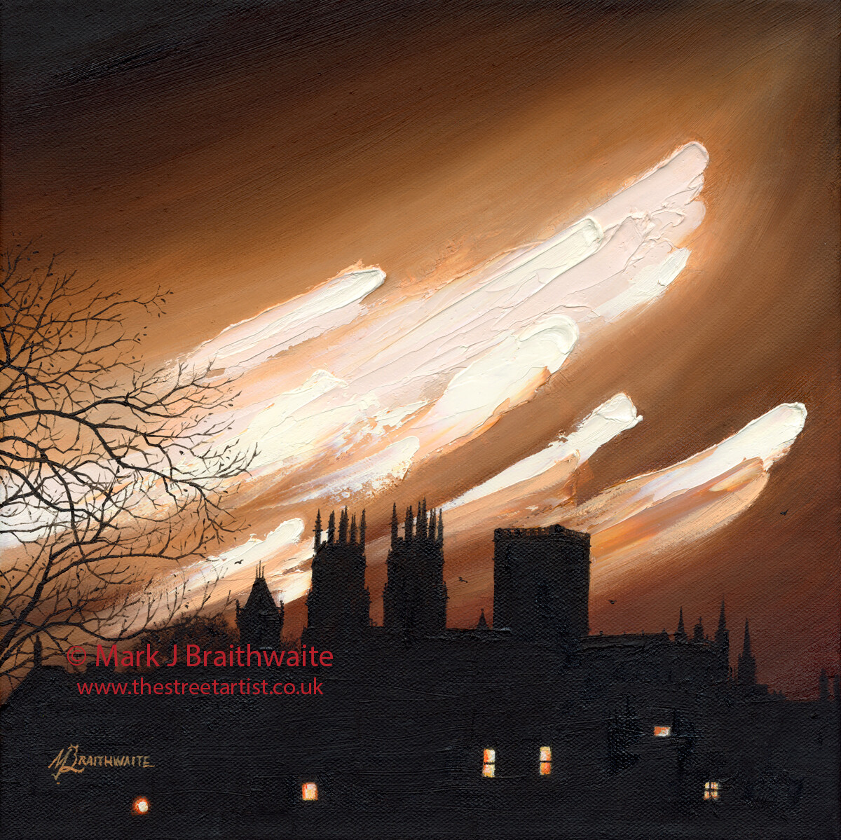 CS34: Mocha Skies, Yorkminster from the City Walls, York.  Print (size options) &amp; ORIGINAL Available