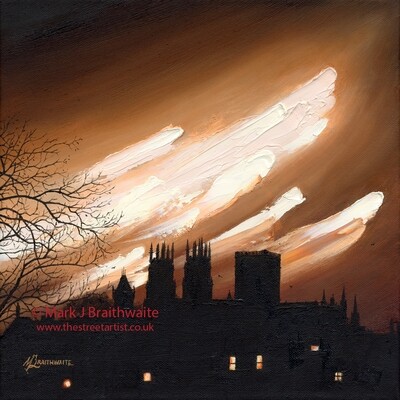 CS34: Mocha Skies, Yorkminster from the City Walls, York.  Print (size options) &amp; ORIGINAL Available