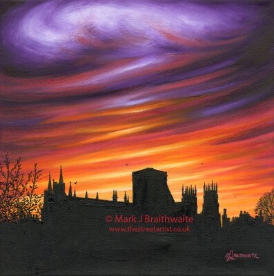 CS35: Twilight Skies, York Minster from St Johns Street, York.  Print (size options) &amp; ORIGINAL Available