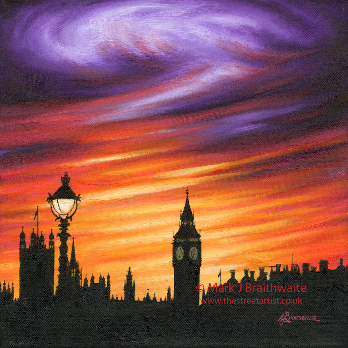 CS36: Twilight Skies, Embankment, Westminster, London.  Print (size options) &amp; ORIGINAL Available