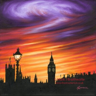 CS36: Twilight Skies, Embankment, Westminster, London.  Print (size options) &amp; ORIGINAL Available