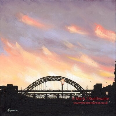 CS40: Pastel Skies, Newcastle Tyne Bridge. City Shadows Series.  Print (size options) &amp; ORIGINAL Available