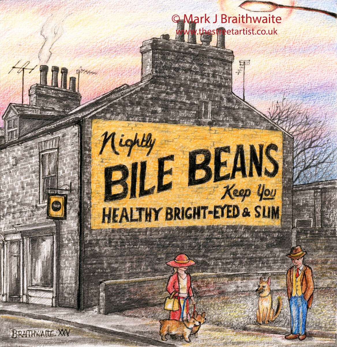 BT25: Bright Eyed &amp; Bushy Tailed Lord Mayors Walk, York. Print (size options) &amp; ORIGINAL Available