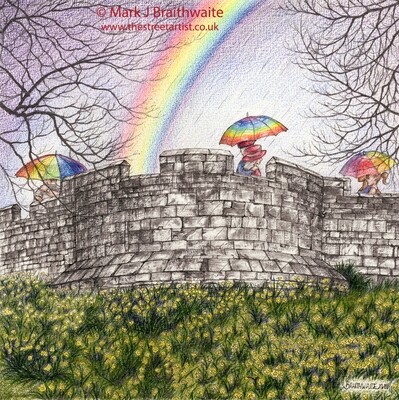 BT18: Somewhere Under the Rainbow, Bitchdaughter Tower, Bailey Hill, York. Print (size options) &amp; ORIGINAL Available