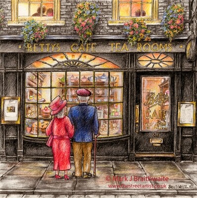 BT8: Tea for Two, Little Betty's Tea Shop, Stonegate, York. Print (size options) Available