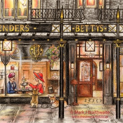 BT30: High Tea, Betty's Parliament Street, Harrogate. Print (size options) Available