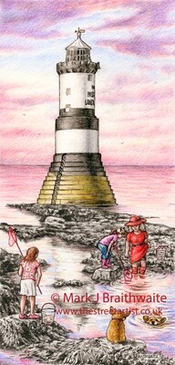 BT24: Rock Pooling, Penmon Lighthouse, Anglesey, Wales. Print (size options) Available