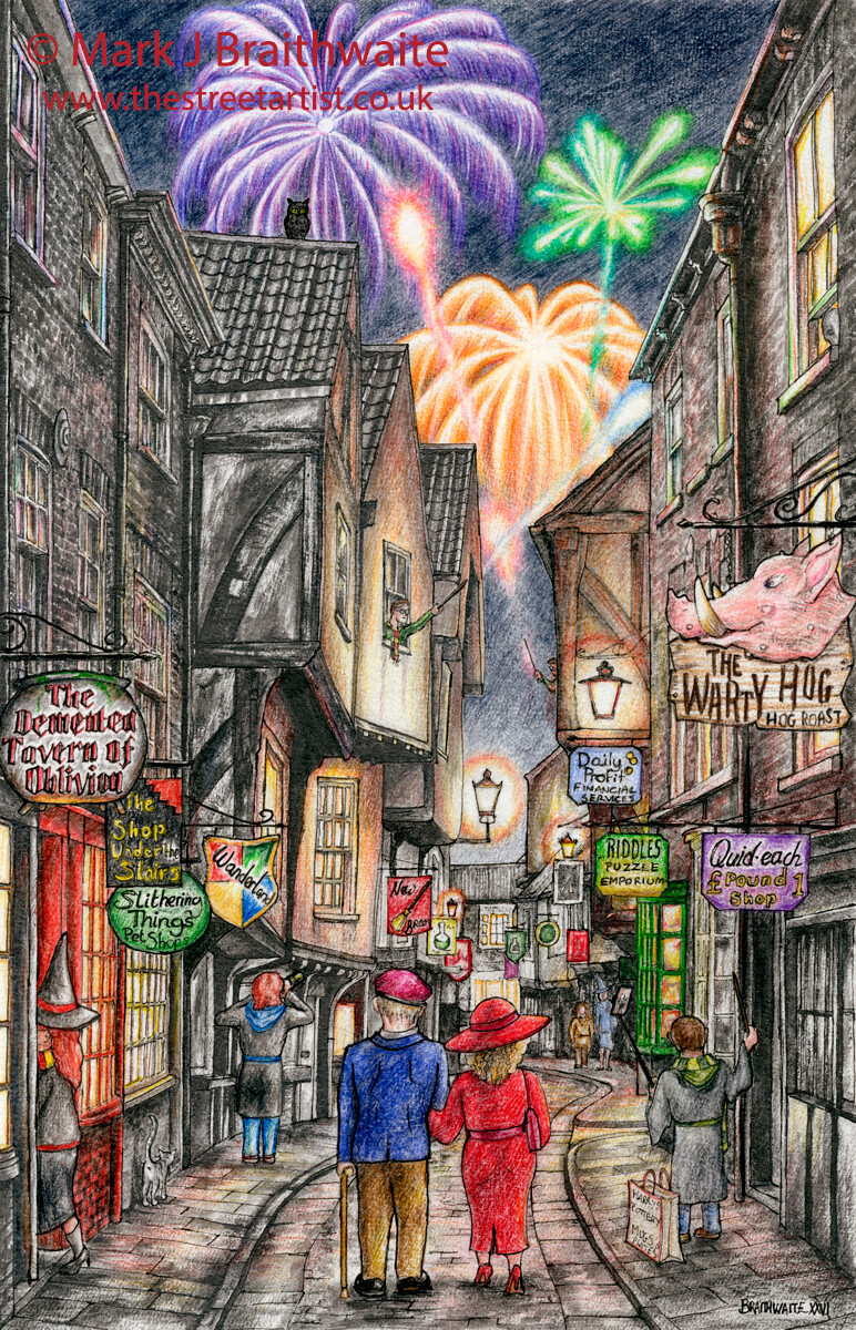BT26: It's All Gone A Bit Potty. The Shambles, York. Print (size options) &amp; ORIGINAL Available
