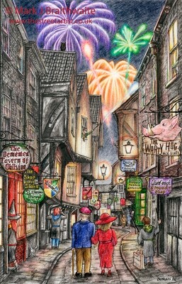 BT26: It's All Gone A Bit Potty. The Shambles, York. Print (size options) &amp; ORIGINAL Available