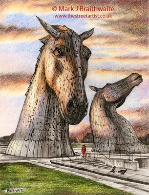 BT33: Approaching Storm. The Kelpies, Falkirk, Scotland. Print (size options) &amp; ORIGINAL Available