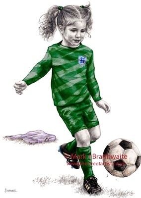 RBWCG23G: England  Lioness Goalkeeper Green (World Cup 2023). Print (size options available)