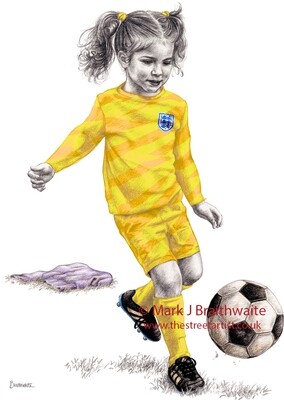 RBWCG23Y, England Lioness Goalkeeper Yellow (World Cup 2023). Print (size options available)