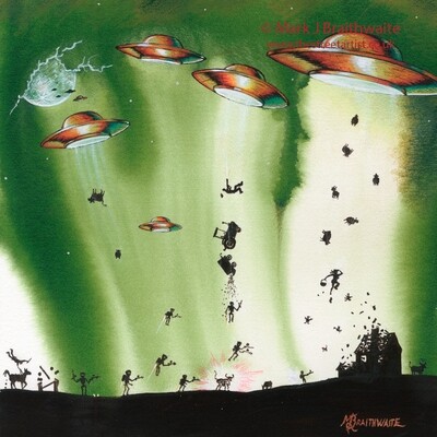MA11: Mars Attacks! 11. Little Green Men, The Invasion of Yorkshire.  Print (size options) &amp; ORIGINAL AVAILABLE