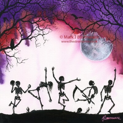 ZA14: Death Moon, Dance of the Dead. Zombie Apocalypse Series No 14.  Print (size options) &amp; ORIGINAL Available