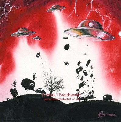 MA5: Mars Attacks! 5. Caravan Apocalypse, The Invasion of Yorkshire.  Prints (size options) &amp; Original  Available
