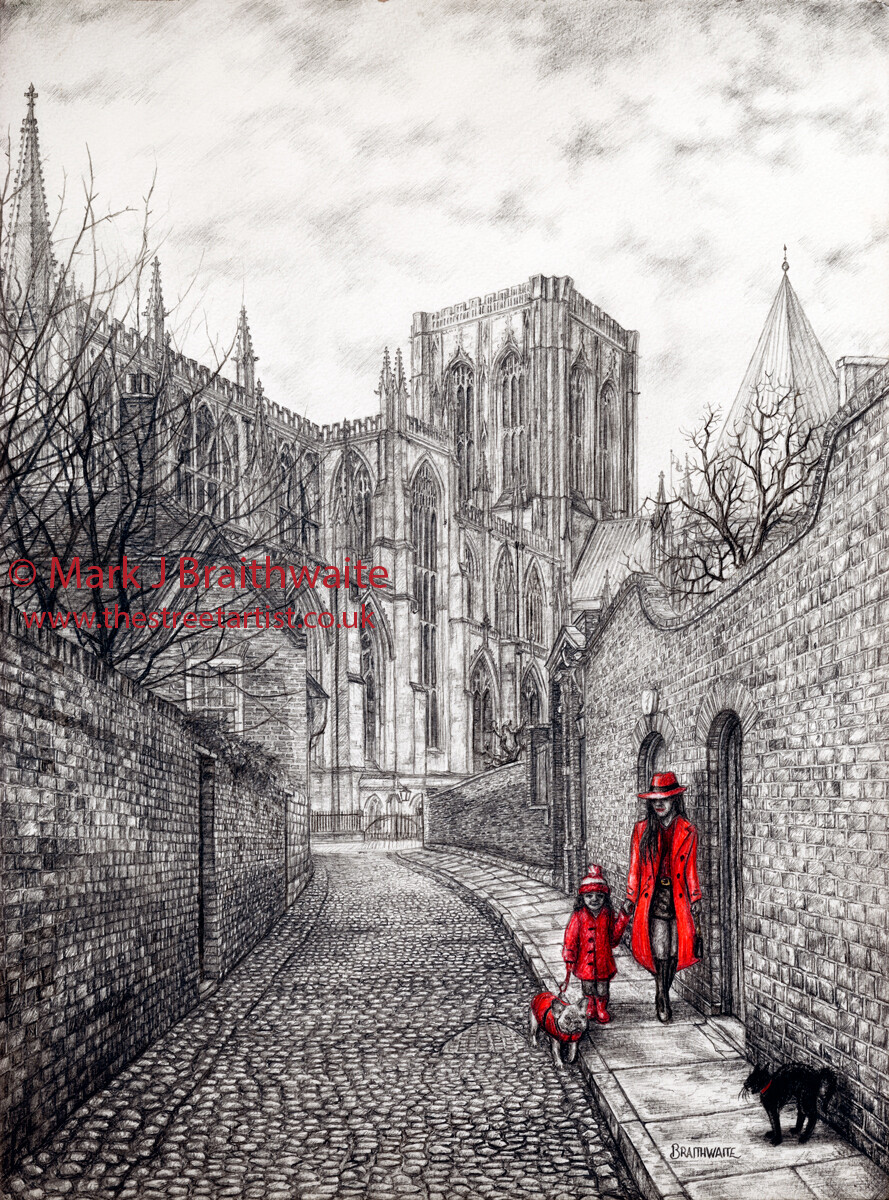 TOR14: A Rediscovered View, Chapter House Street, York.  Print (size options)  &amp; ORIGINAL available