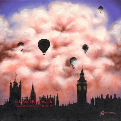 CS45: Marshmallow Skies, Embankment Westminster, London. City Shadows Series.  Print (size options) Available