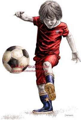 AFL80: Alfie&#39;s Football Kits. Come on you reds... in the style of Liverpool FC 1980&#39;s Home Kit.  Print (size options available)