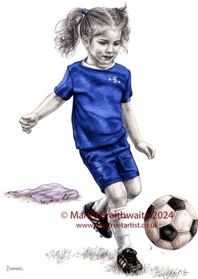 RBCTB: Rosebud The Blue (In the kit Style of Chelsea FC Women&#39;s Team). Print (size options available)