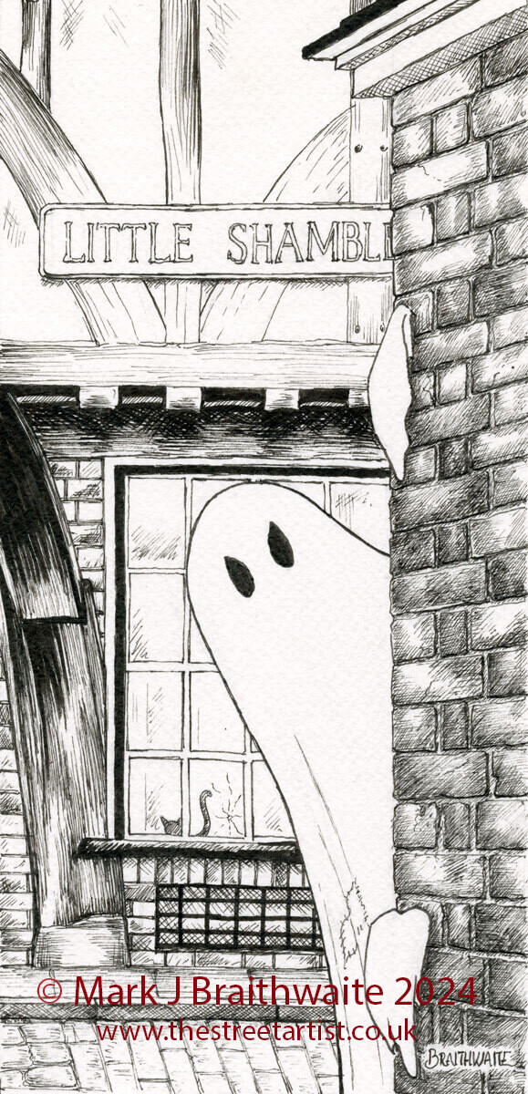 BTS1: Beneath the Sheets, Boo! Horace Causes Trouble. Ink Line Art Print