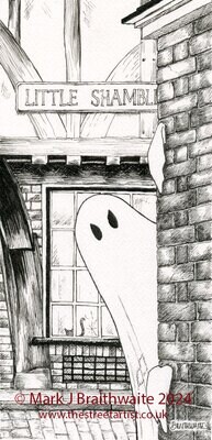 BTS1: Beneath the Sheets, Boo! Horace Causes Trouble. Ink Line Art Print