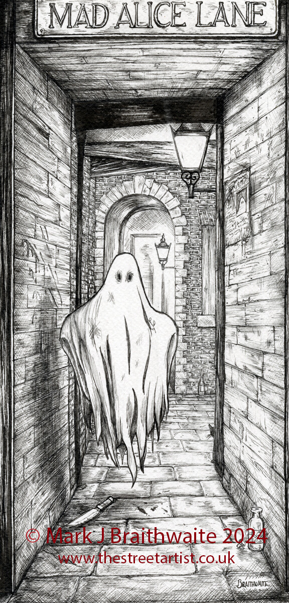 BTS3: Beneath the Sheets, The Concerning Matter of Alice. Ink Line Art Print