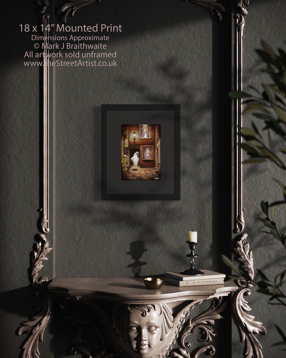 BTS4EE: Beneath the Sheets, The Moonlight Visitor. Colour Print Large Size, Enchanted Edition, with Hand Painted Ghosts that Glow Under UV Black Light