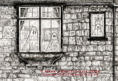BTS6: Beneath the Sheets, The Girl in the Window. Ink Line Art Print