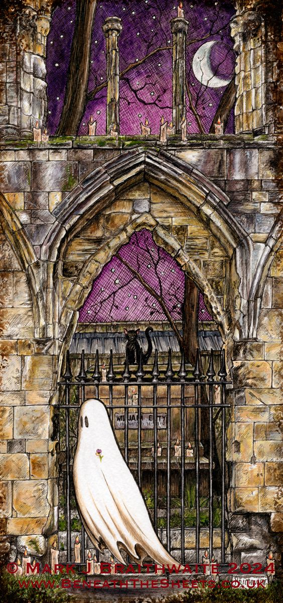 BTS7EE: Beneath the Sheets, Quiet as a Nun. Large Size, Enchanted Edition, with Hand Painted Ghost that Glow Under UV Black Light