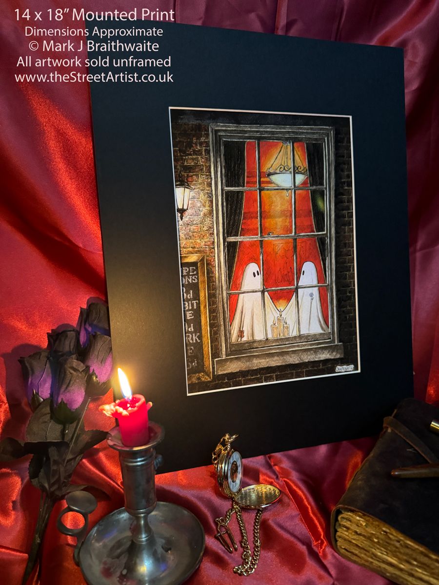 BTS2LEE: Beneath the Sheets, What Love Should Be.Colour Print Large Size, Limited Enchanted Edition &quot;Ghostly Lights&quot;, with Hand Painted Ghosts &amp; Lights that Glow Under UV Black Light