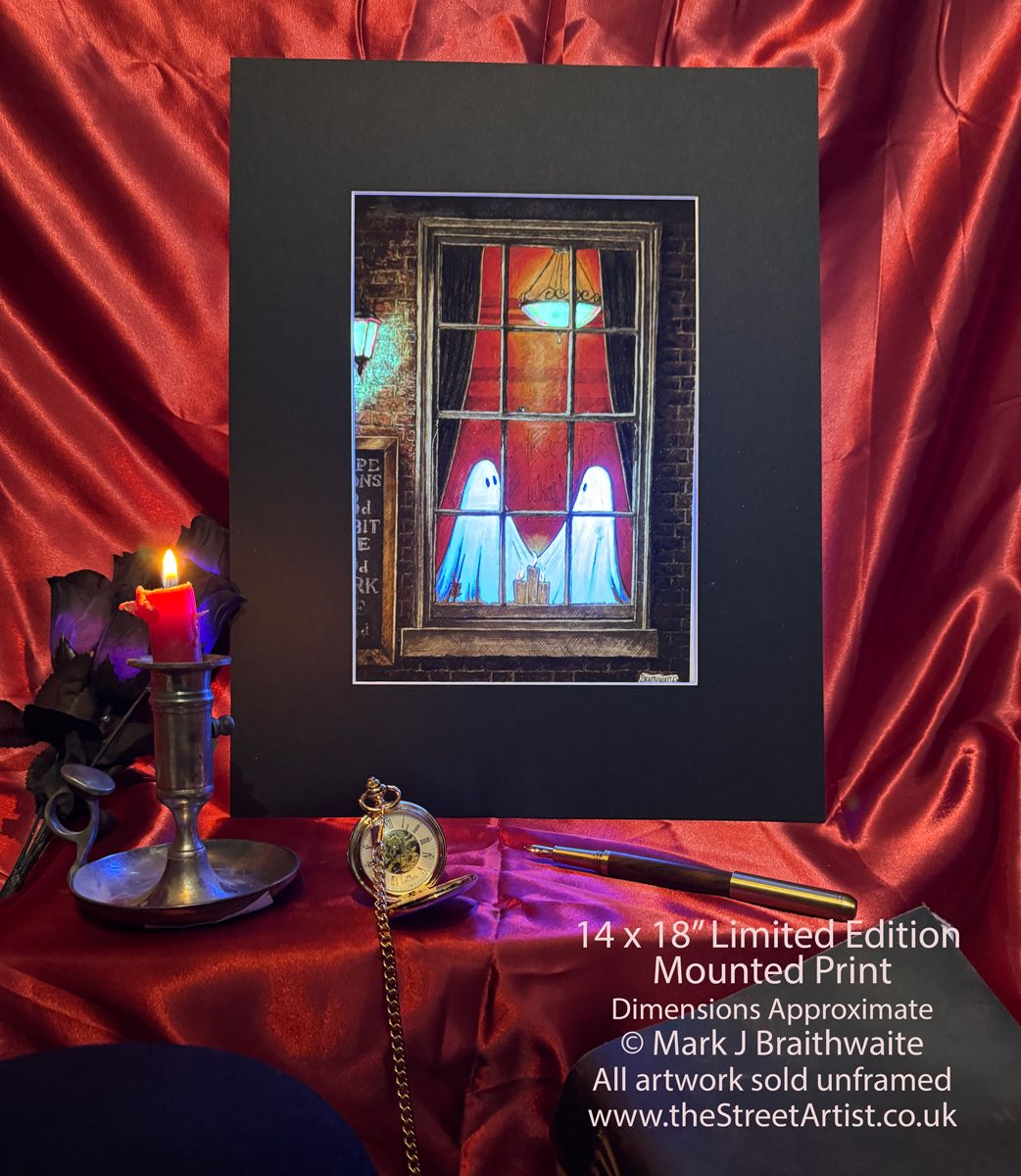 BTS2LEE: Beneath the Sheets, What Love Should Be.Colour Print Large Size, Limited Enchanted Edition &quot;Ghostly Lights&quot;, with Hand Painted Ghosts &amp; Lights that Glow Under UV Black Light