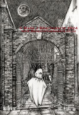 BTS9: Beneath the Sheets, The Headless Horror. Ink Line Art Print
