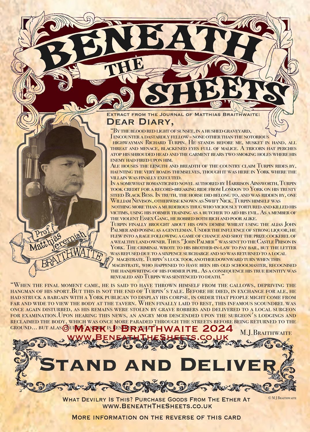 BTS12O: Beneath the Sheets, Stand and Deliver, Original Artwork