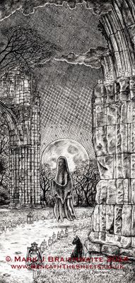 BTS13: Beneath the Sheets, The Black Abbot. Ink Line Art Print