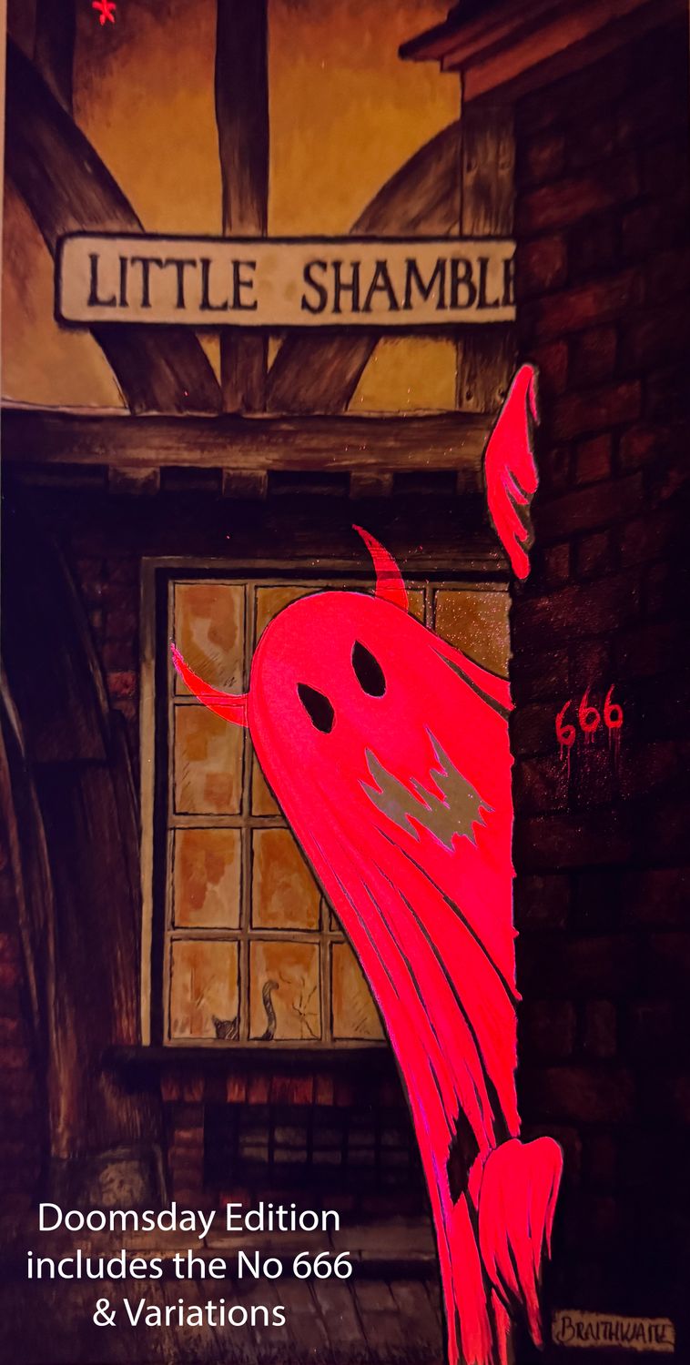 Doomsday Numbers No 666: the Devils Work variation, from the  Limited Enchanted Edition, Hand Painted Number 666 and signature in dripping blood red!, Enchanted Limited Edition Number 666, Doomsday Edition: BTS1 Boo! Horace. Doomsday Number 666