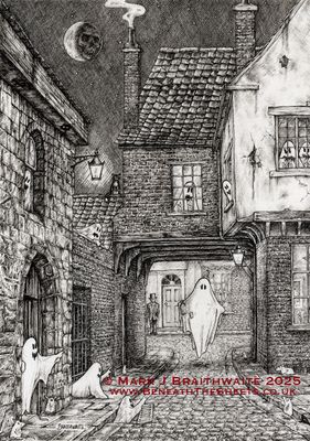 BTS14: Beneath the Sheets, A Detail from The Screaming Orphans of Bedern. Ink Line Art Print