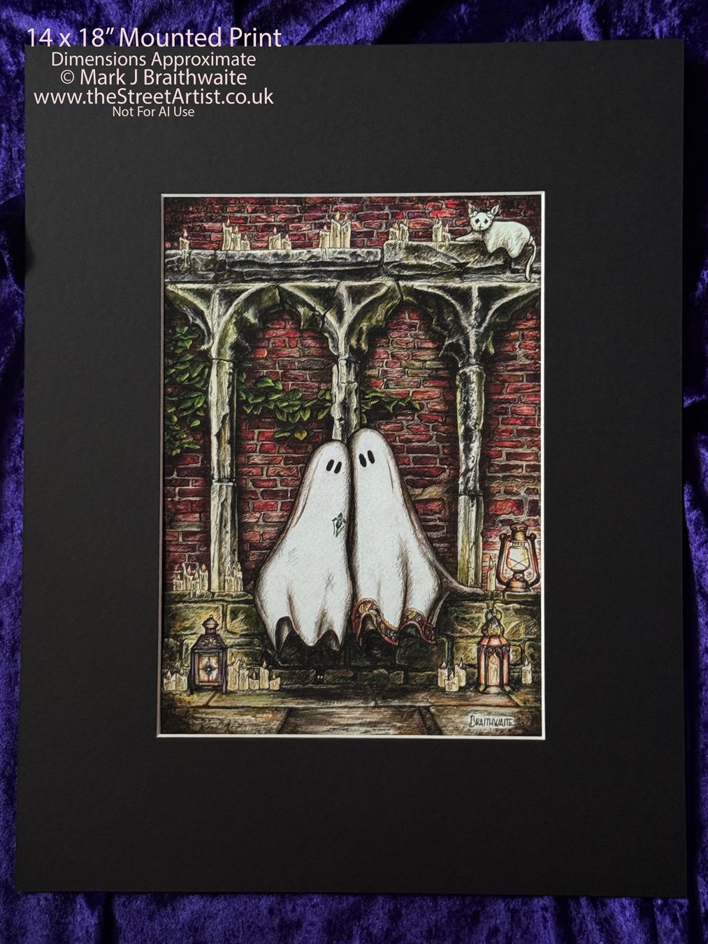 BTS10EE: Beneath the Sheets, A Forbidden Love. Colour Print Large Size, Enchanted Edition, with Hand Painted Ghosts that Glow Under UV Black Light