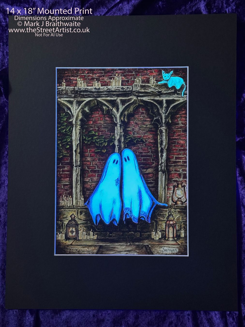 BTS10EE: Beneath the Sheets, A Forbidden Love. Colour Print Large Size, Enchanted Edition, with Hand Painted Ghosts that Glow Under UV Black Light