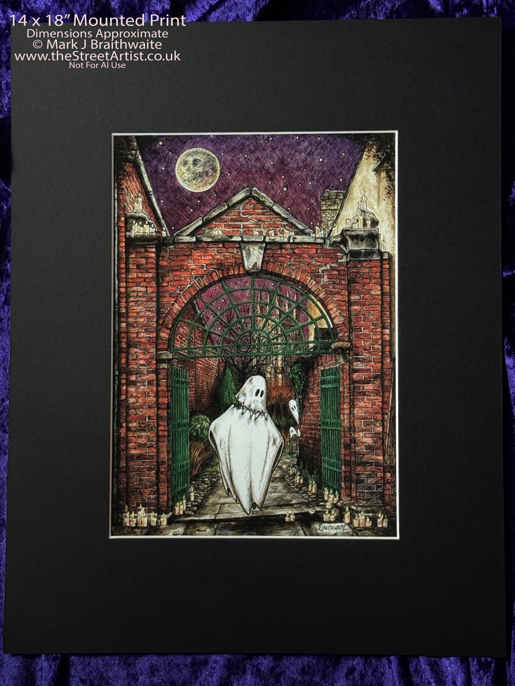 BTS9EE: Beneath the Sheets, Headless Horror. Colour Print Large Size, Enchanted Edition, with Hand Painted Ghosts that Glow Under UV Black Light