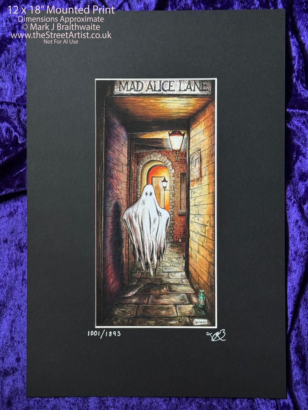 BTS3LEE: Beneath the Sheets, LIMITED EDITION The Concerning Matter of Alice. Large Size, Limited Enchanted Edition, with Hand Painted Ghosts and blood splatter that Glow Under UV Black Light